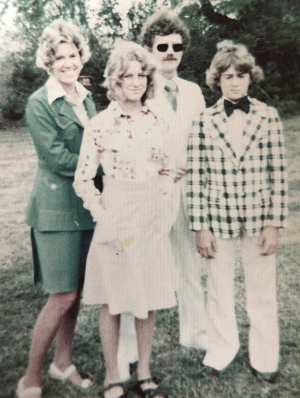 Nancy, Kelly, Bob, and David Butler, Easter 1975