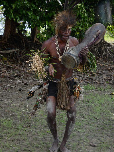 Dancing man from tribe who once practiced cannibalism