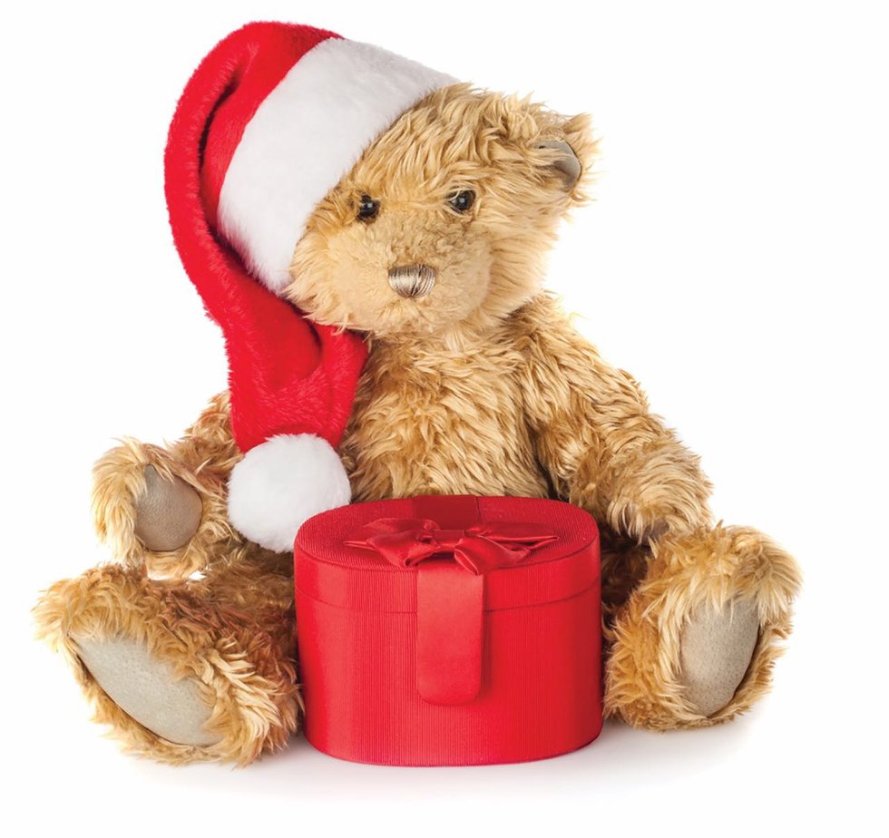 Christmas bear with gift box