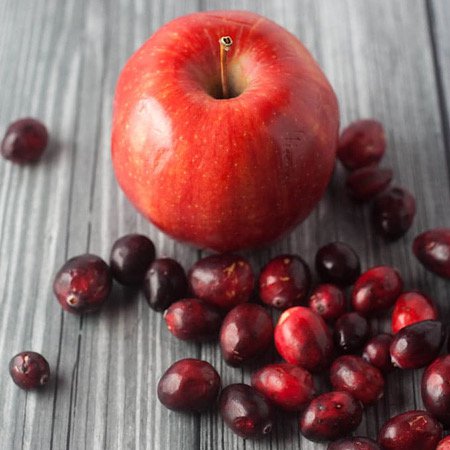 Cranberries and apple