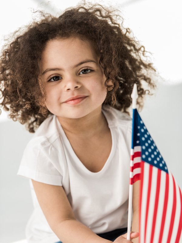 Girl with flag
