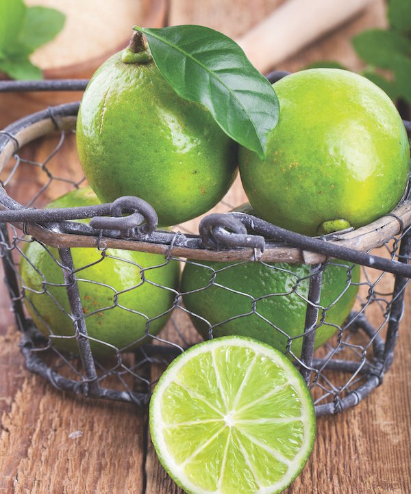 Limes in basket