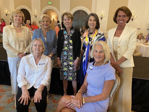 From left, seated: Barbara Jean Barta, Lillian Clarke; standing: Joan Harris, Brenda Nease, Dede Ross, Pam Morris, Amanda Brown