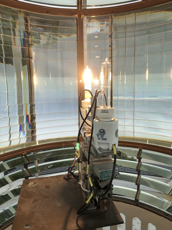 The 1000-watt light bulb that provides the beam to guide mariners through St. Simons Bar Channel