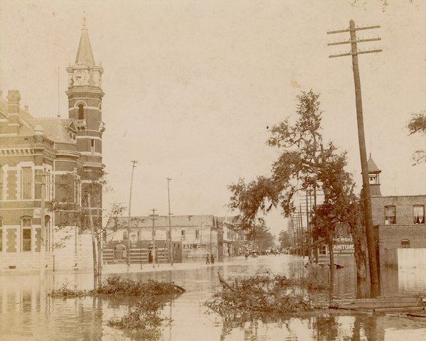 Downtown Brunswick following the 1898 Hurricane