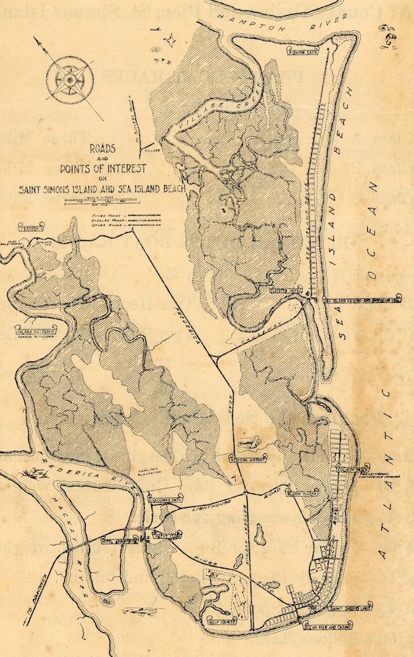 1928 map of St. Simons Island