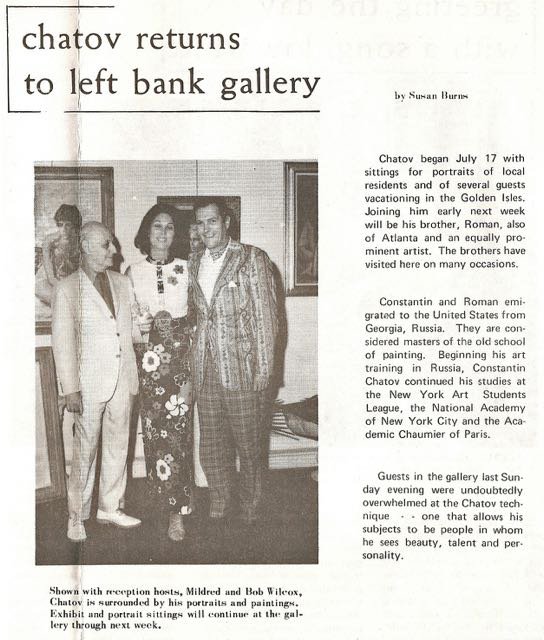 Constantin Chatov with Millie &amp; Robert Wilcox, 1973 article