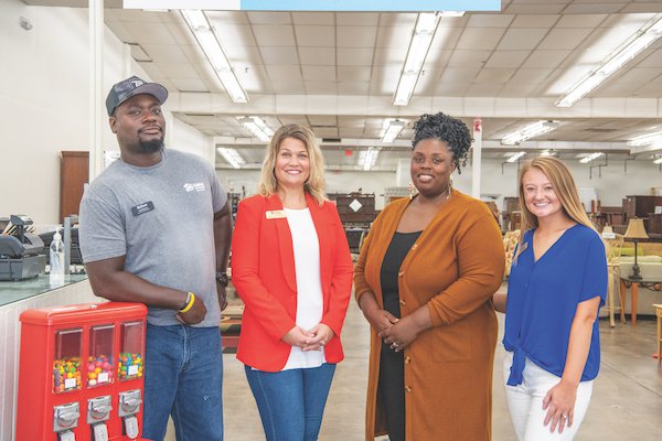 Habitat for Humanity of Glynn staff: ReStore Manager Quinnon Roberts, Executive Director/CEO Becca Randall, Family Services Coordinator and Administrative Manager Tashawnta Wells-Abel, and Community Development Coordinator Riley Wilkes.
