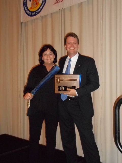 Passing of the gavel to 2015-16 Chamber Chair Donna Gowen Poe Ameris Bank.jpg