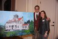 Artist Steve Penley and Hilary Stringfellow with the raffled painting