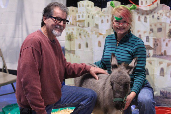 BHS art teacher Joan Nichols brought Gussie her mini donkey