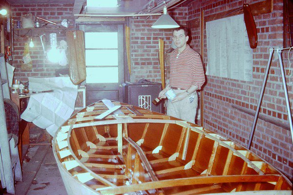 Bob Galland, Sr., building the Blue Jay