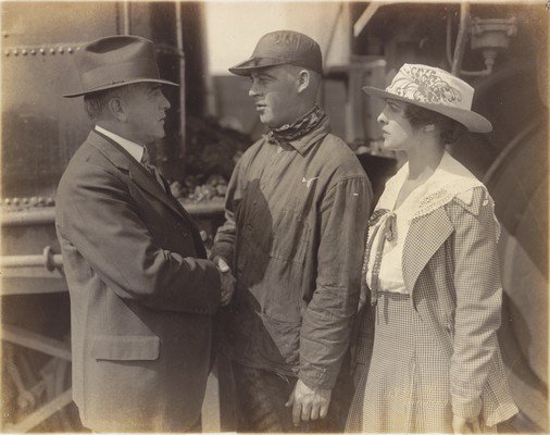 Still photo from the 1916 Brunswick filming of "The Wrecker"