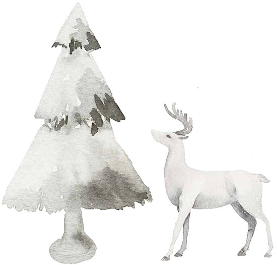 Reindeer and tree
