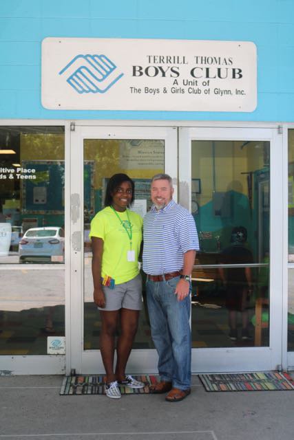 2016 Youth of the Year Tireanna Medlock with Boys and Girls Club of Southeast Georgia Chief Professional Officer Brian Dolan at the Terrill Thomas Unit.